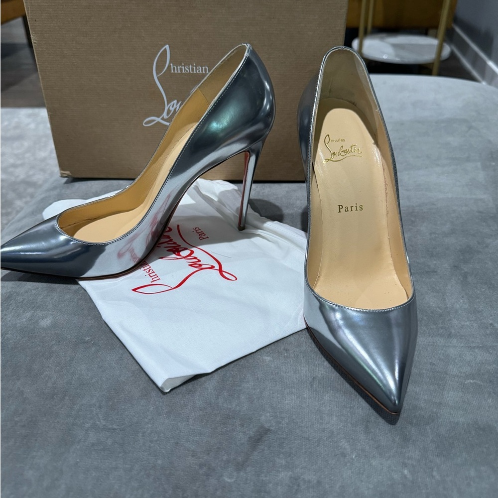 Brand New Silver Christian Louboutin Pigalle pumps